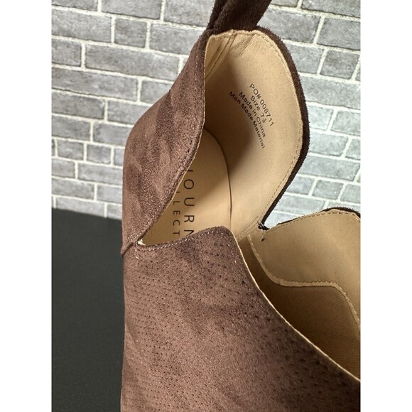 Journee Collection Womens Brown Mylee Pull On Wedge Booties Size 7.5M - Picture 4 of 11